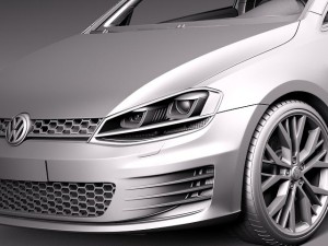 Volkswagen Golf VII GTI 2014 3D Model