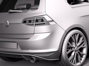 Volkswagen Golf VII GTI 2014 3D Model