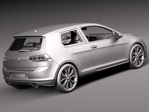 Volkswagen Golf VII GTI 2014 3D Model