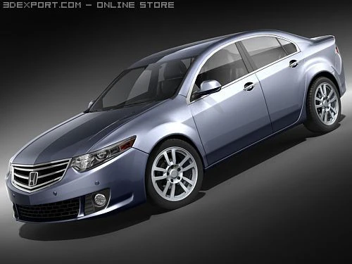 Honda Accord 2009 sedan 3D Model .c4d .max .obj .3ds .fbx .stl .blend 