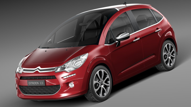 Citroen C3 2013 Model 3D .c4d .max .obj .3ds .fbx .stl .blend 