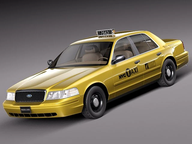Crown Victoria New York Taxi 1998-2011 3D Model .c4d .max .obj .3ds .fbx .stl .blend 