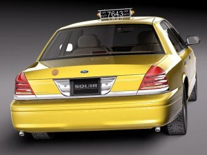 Crown Victoria New York Taxi 1998-2011 3D Model