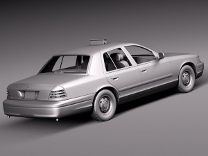 Crown Victoria New York Taxi 1998-2011 Modello 3D