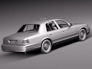 Crown Victoria New York Taxi 1998-2011 3D Model