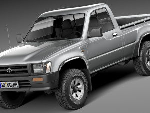 Toyota Hilux Pickup Regular Cab 1989-1997 3D Model