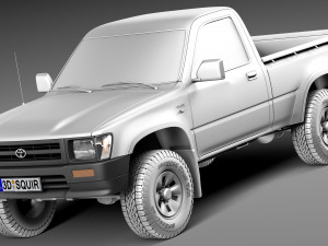 Toyota Hilux Pickup Regular Cab 1989-1997 Modelo 3D