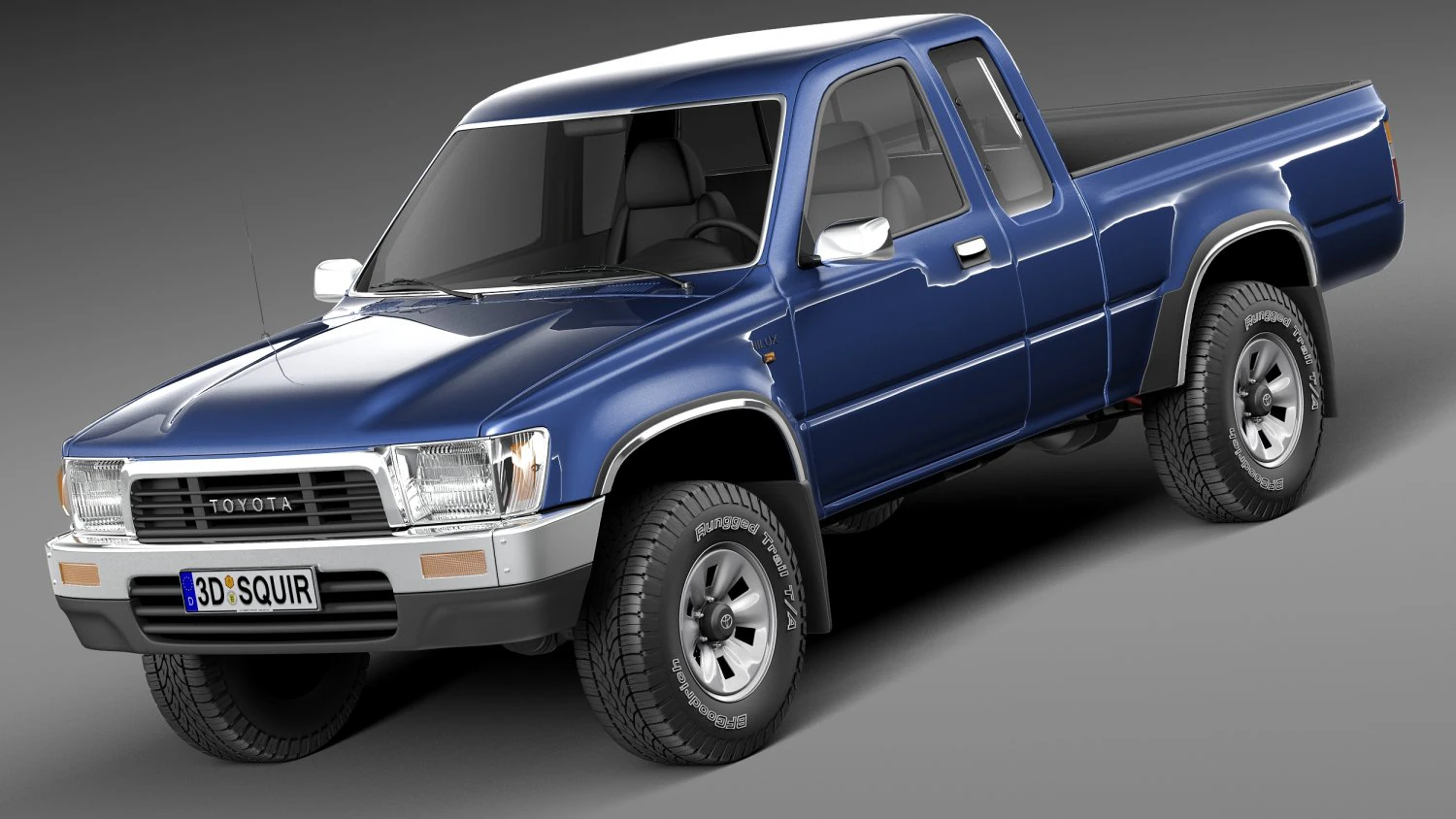 Toyota Hilux Pickup Extended Cab 1989-1997 3D Model .c4d .max .obj .3ds .fbx .stl .blend