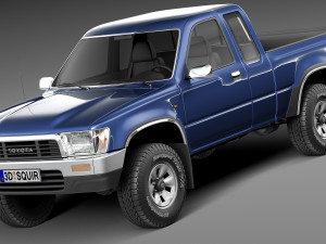 Toyota Hilux Pickup Extended Cab 1989-1997 3D Model
