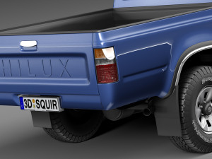 Toyota Hilux Pickup Extended Cab 1989-1997 3D Model