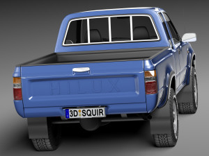 Toyota Hilux Pickup Extended Cab 1989-1997 3D Model