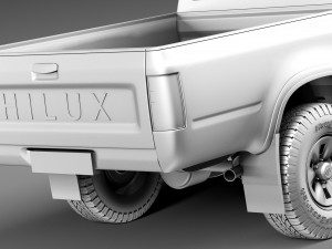 Toyota Hilux Pickup Extended Cab 1989-1997 3D Model