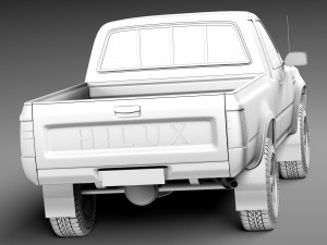 Toyota Hilux Pickup Extended Cab 1989-1997 3D Model