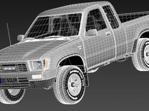 Toyota Hilux Pickup Extended Cab 1989-1997 3D Model