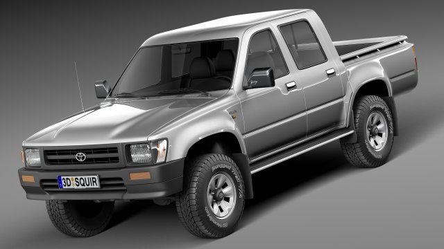 Toyota Hilux Double Cab 1989-1997 Modèle 3D .c4d .max .obj .3ds .fbx .stl .blend