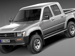 टोयोटा हिलक्स डबल कैब 1989-1997 3D मॉडल