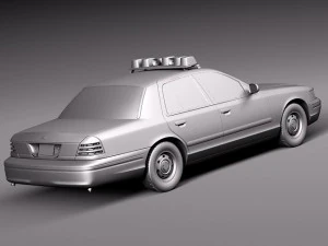 Crown Victoria New York Taxi 1998-2011 3D Model