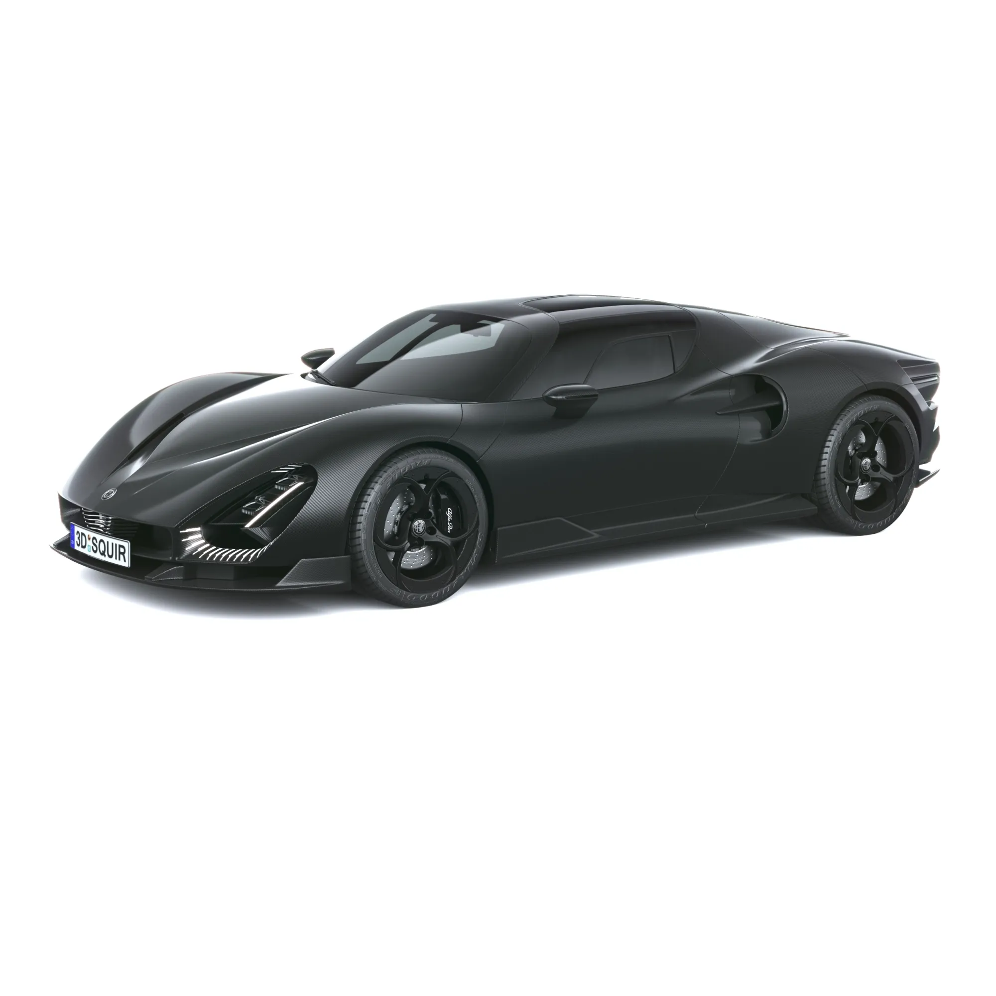 Alfa Romeo 33 Stradale Perla Nera 2026 3D Model .c4d .max .obj .3ds .fbx .stl .blend 