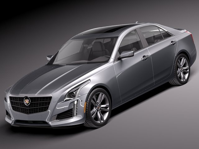 Cadillac CTS 2014 3D Model .c4d .max .obj .3ds .fbx .stl .blend 