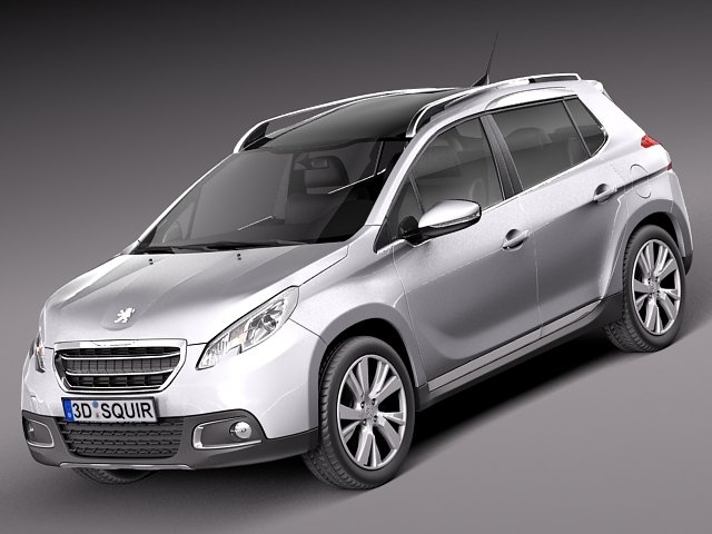 Peugeot 2008 2014 3D Модель .c4d .max .obj .3ds .fbx .stl .blend 