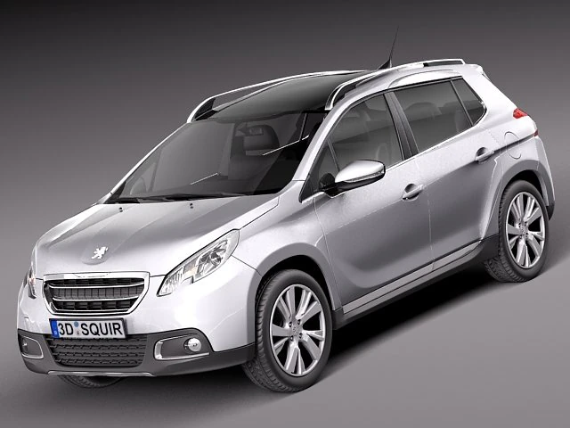 Peugeot 2008 2014 3D Model .c4d .max .obj .3ds .fbx .stl .blend 