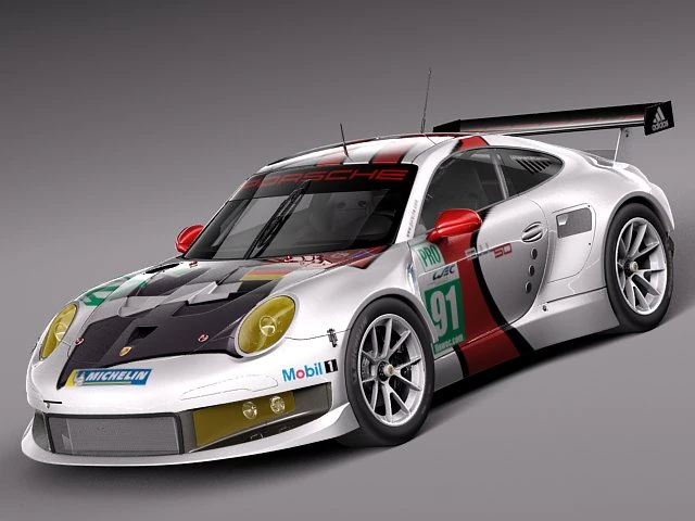 Porsche 911 RSR 2014 3D Model .c4d .max .obj .3ds .fbx .stl .blend 