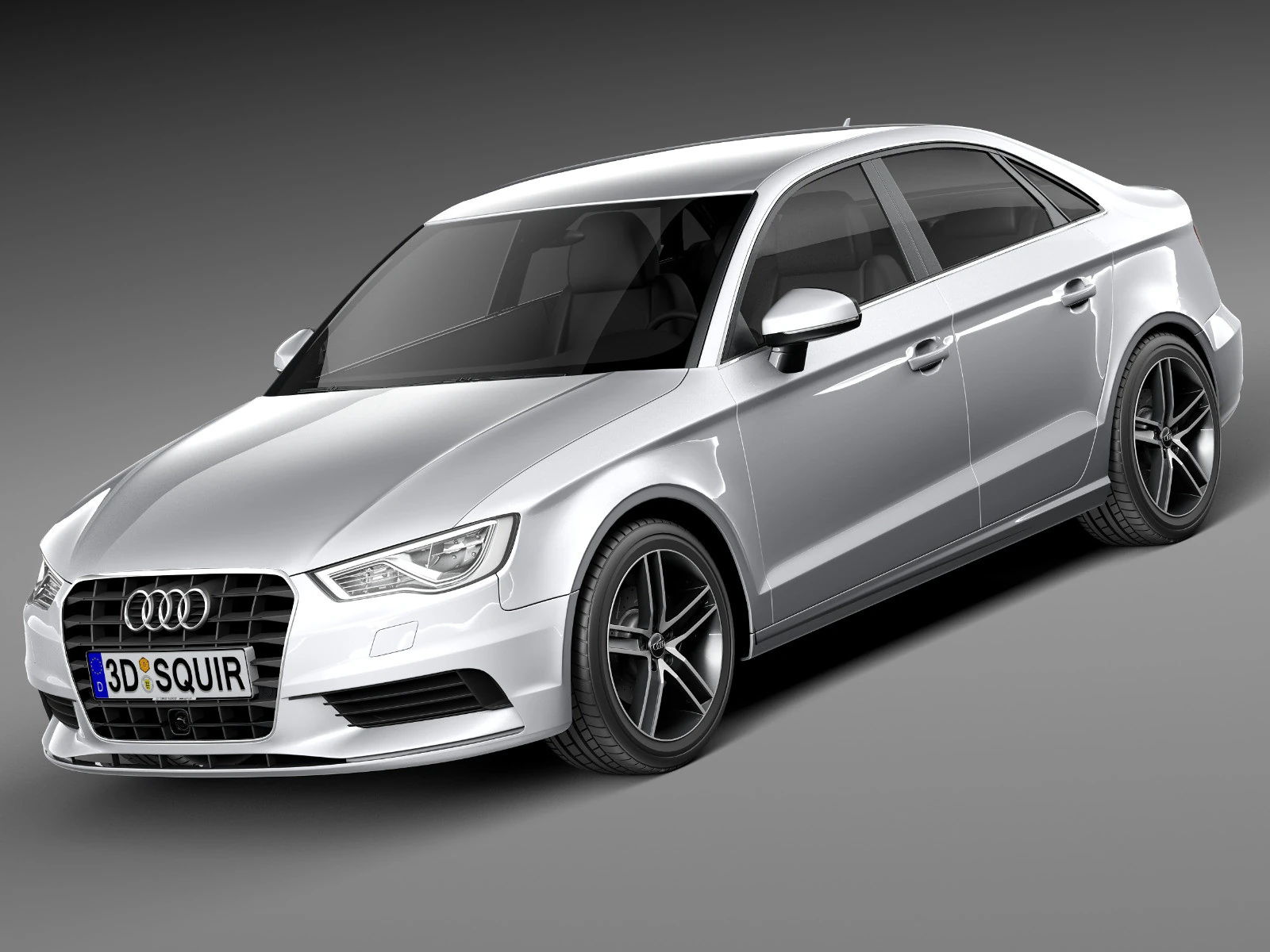 Audi A3 Sedan 2014 3D Model .c4d .max .obj .3ds .fbx .stl .blend