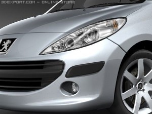 Peugeot 207 CC Sports Car 3D Model