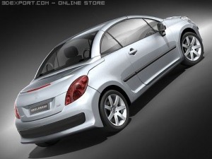 Peugeot 207 CC Sports Car 3D Model