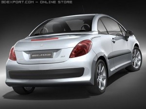 Peugeot 207 CC Sports Car 3D Model