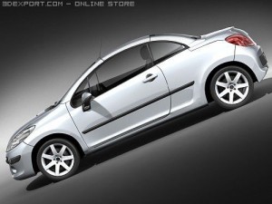 Peugeot 207 CC Sports Car 3D Model