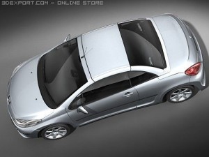 Peugeot 207 CC Sports Car 3D Model