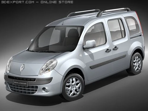 Renault Kangoo 2008 3D Model .c4d .max .obj .3ds .fbx .stl .blend 