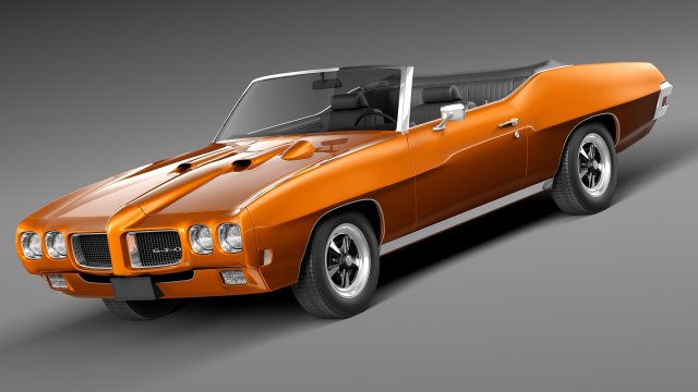Pontiac GTO 1970 Convertible Model 3D .c4d .max .obj .3ds .fbx .stl .blend 