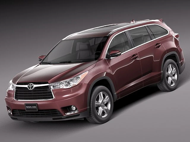 Toyota Highlander 2014 3D Model .c4d .max .obj .3ds .fbx .stl .blend