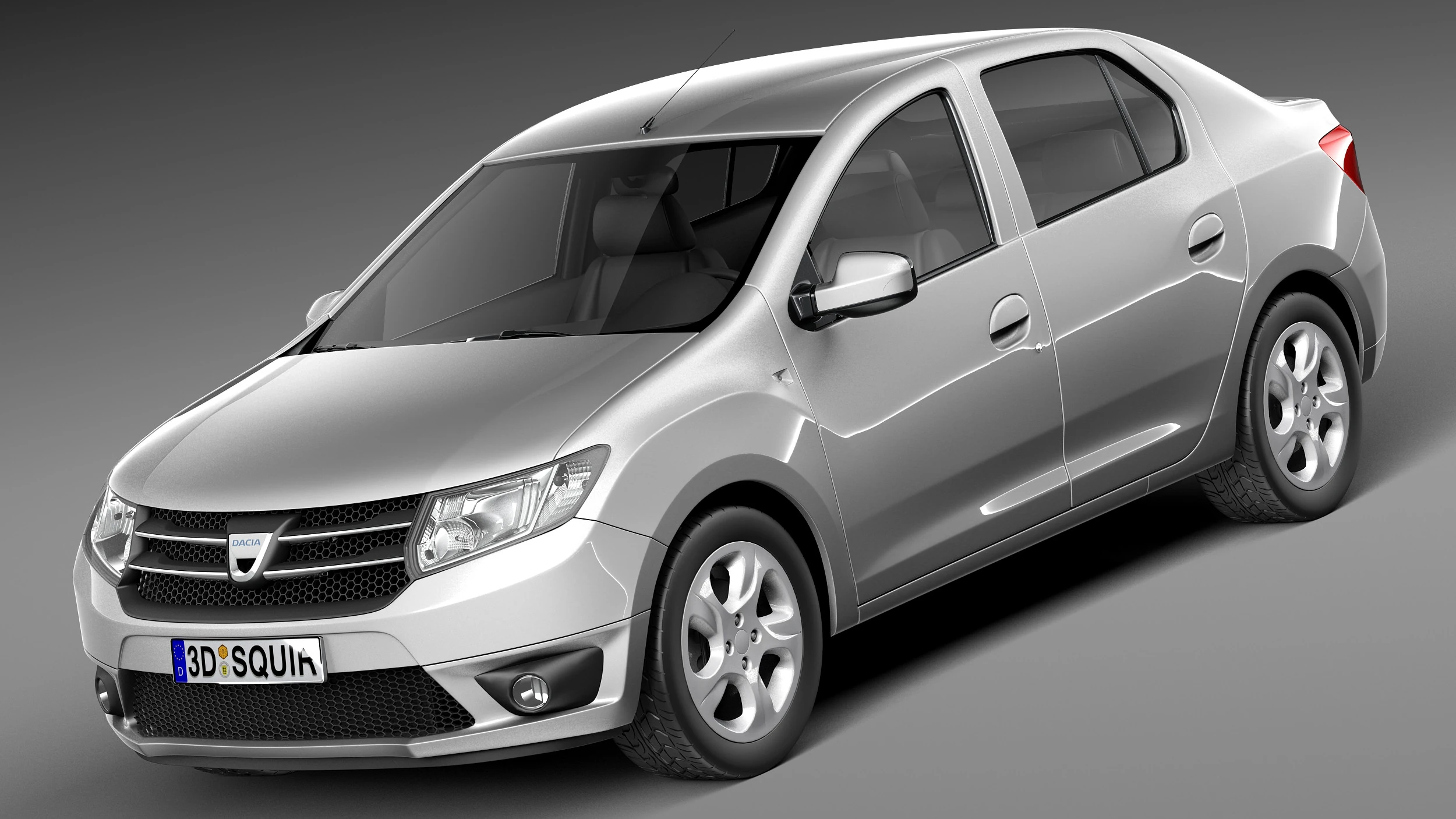 Dacia Logan 2013 3D Model .c4d .max .obj .3ds .fbx .stl .blend 