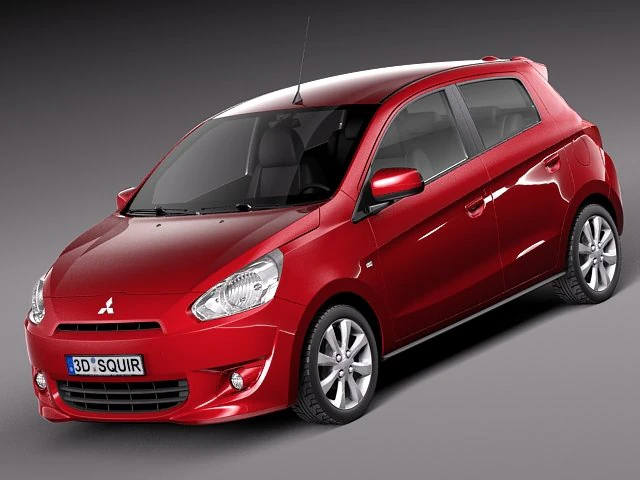 Mitsubishi Mirage 2014 3D Model .c4d .max .obj .3ds .fbx .stl .blend