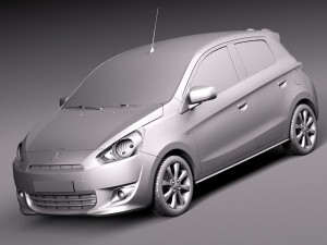 Mitsubishi Mirage 2014 Modello 3D