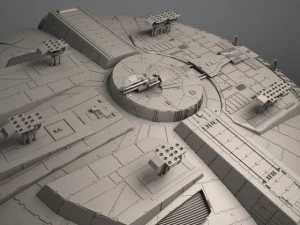 Millenium Falcon Space Ship Star Wars 3D Model