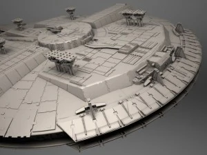 Millenium Falcon Space Ship Star Wars 3D Model
