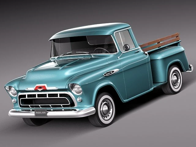 Chevrolet Pickup 1957 3D Model .c4d .max .obj .3ds .fbx .stl .blend