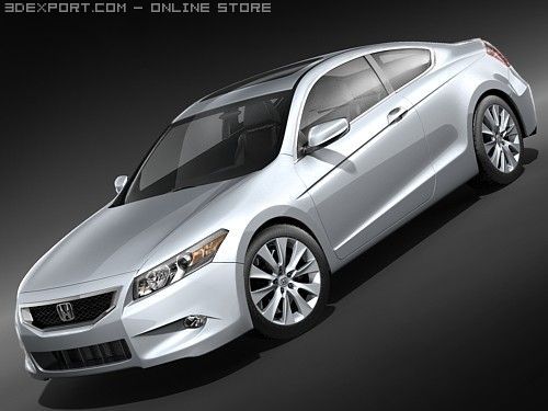 Honda Accord Coupe 2009 3D Model .c4d .max .obj .3ds .fbx .stl .blend 