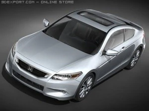 Honda Accord Coupe 2009 midpoly 3D Model
