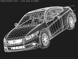 Honda Accord Coupe 2009 midpoly 3D Model