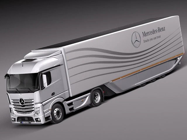Mercedes-Benz Actross Aerotrailer 2014 3D Model .c4d .max .obj .3ds .fbx .stl .blend