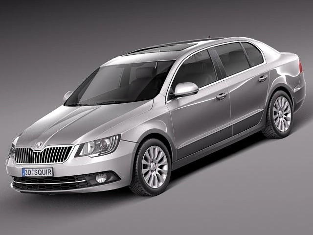 Skoda Superb Sedan 2014 3D Model .c4d .max .obj .3ds .fbx .stl .blend 