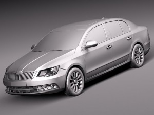 Skoda Superb Sedan 2014 Modelo 3D