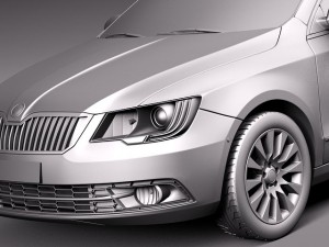 Skoda Superb Sedan 2014 Modelo 3D