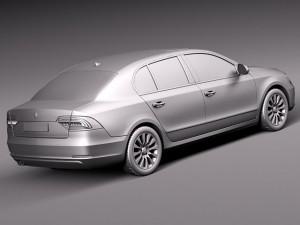 Skoda Superb Sedan 2014 Modelo 3D