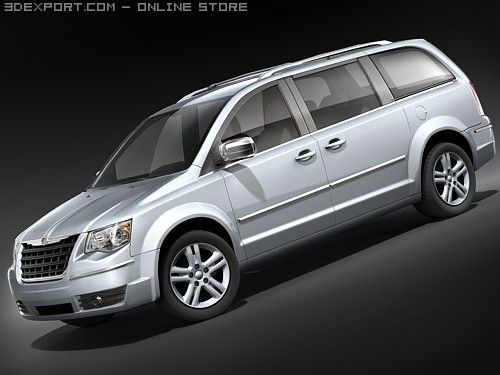 Chrysler Town And Country 2008 Van 3D 模型 .c4d .max .obj .3ds .fbx .stl .blend 